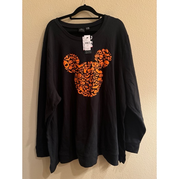 Disney Tops - Disney Mickey Head Halloween Long Sleeve Crewneck‎ Size 26/28 New with Tags